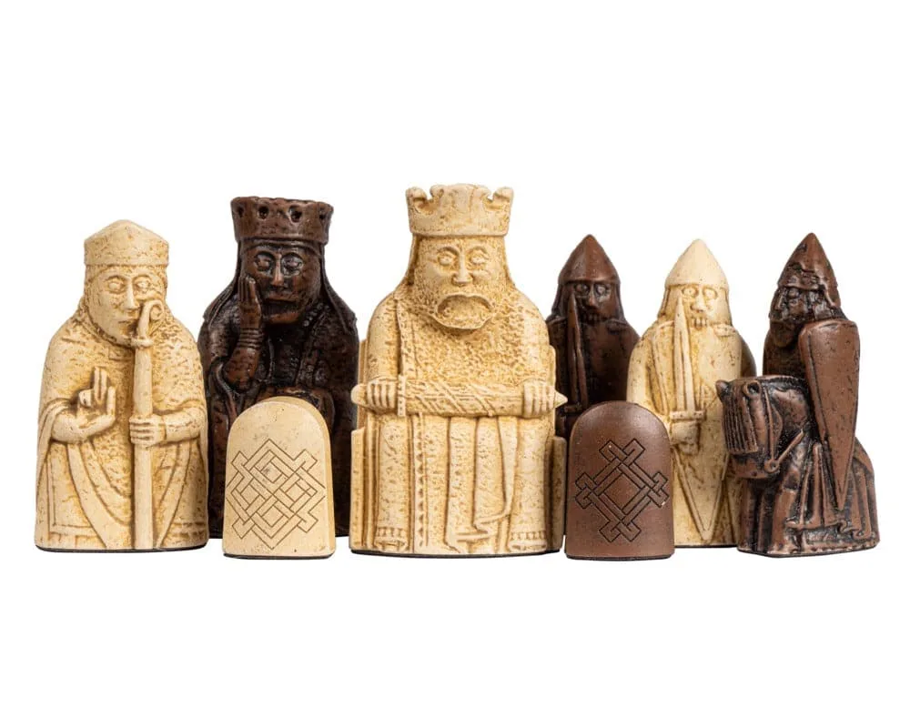 Officiële Isle of Lewis-schaakstukken, middelgroot - 7 cm van Regency Chess – doos