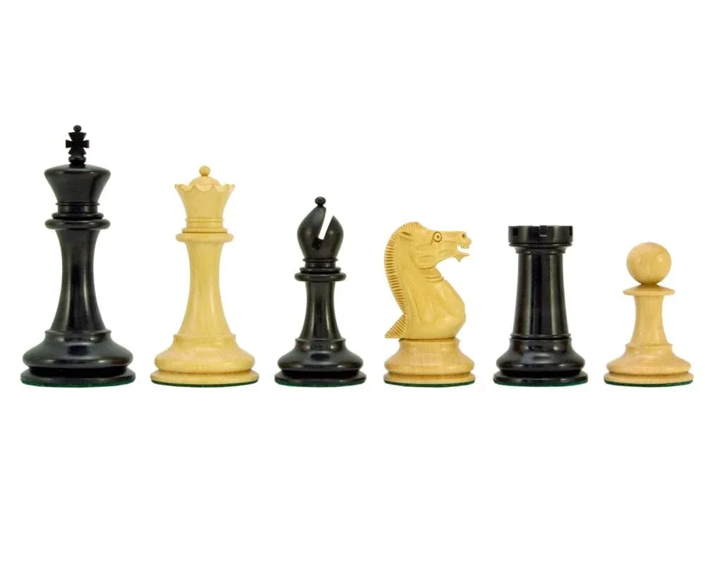 Old English Elite Series Ebbenhouten Staunton-schaakstukken - 10,2 cm van Regency Chess – doos