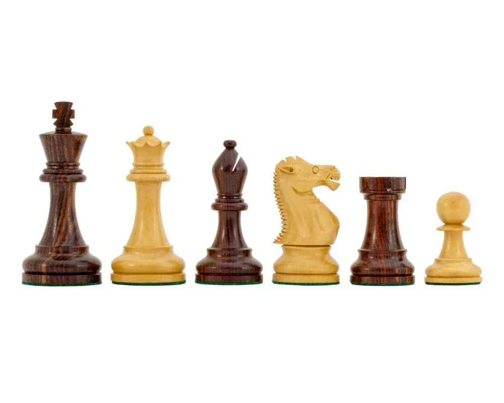 Palissander Deluxe Staunton-schaakstukken - 9,5 cm van Regency Chess – doos