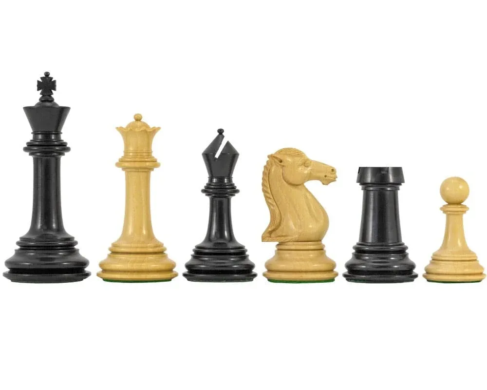 Parthenon-serie schaakstukken van ebbenhout en buxushout - 11,4 cm van Regency Chess – doos