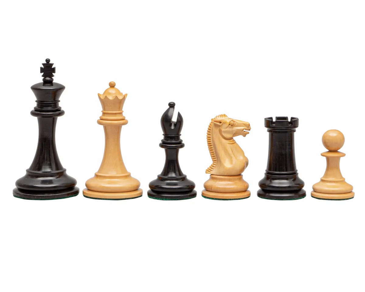 Rochester ebbenhouten schaakstukken - 10,2 cm de Regency Chess – boîte