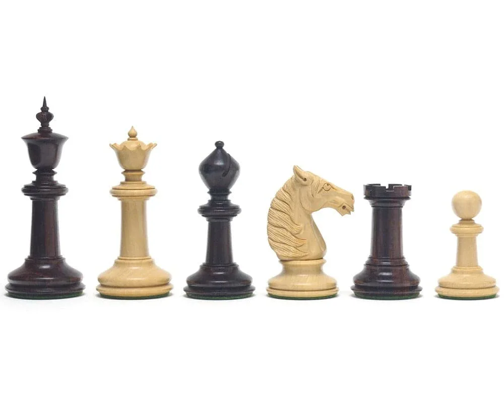 The Bath Series Rosewood-schaakstukken - 9,5 cm de Regency Chess – boîte