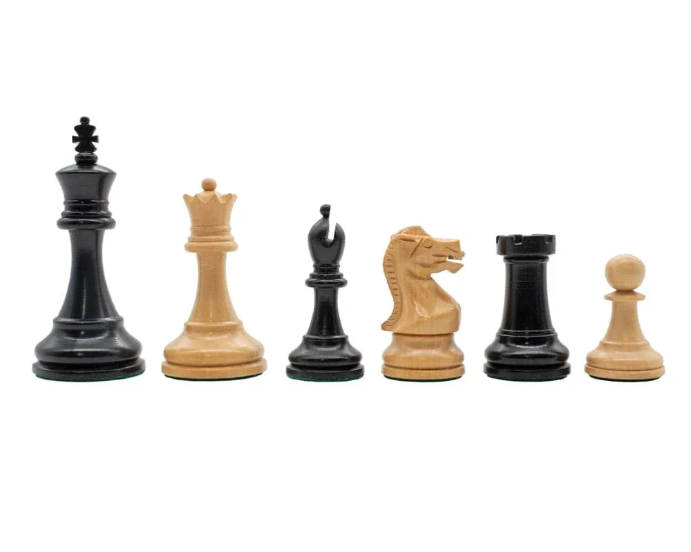 The Coronation Luxe miniatuur ebbenhouten schaakstukken - 6 cm de Regency Chess – boîte