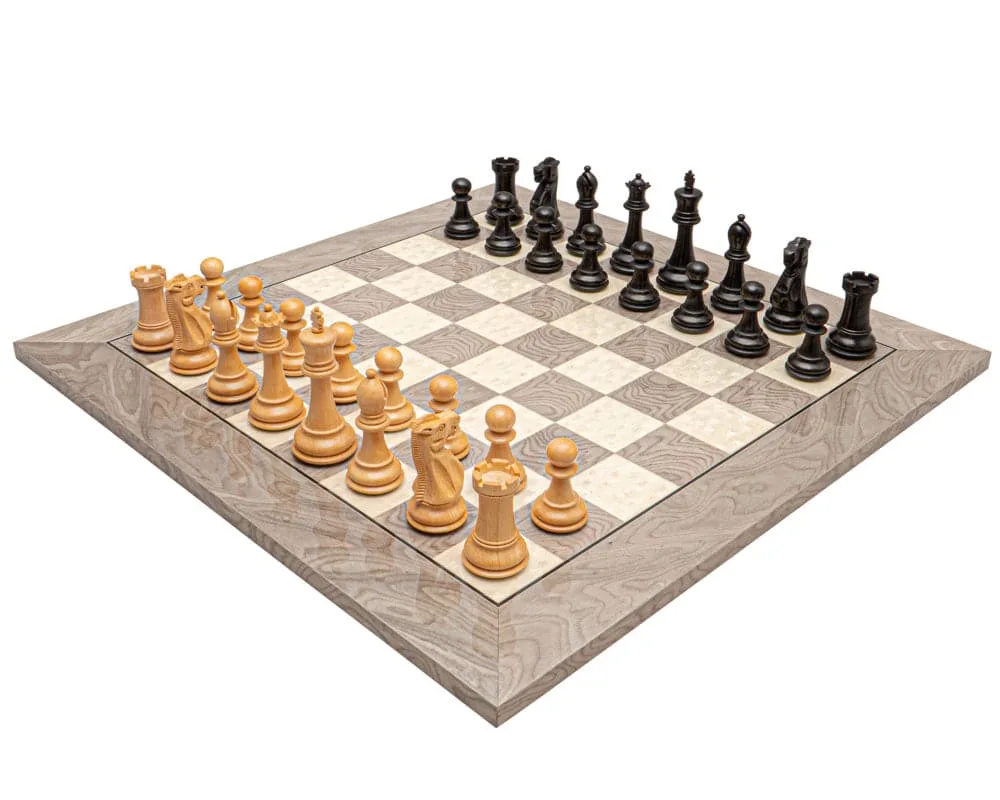Victoria klassieke schaakset in zwart en grijs eswortel de Regency Chess – boîte