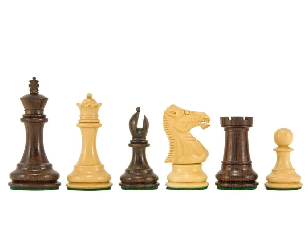 Windsor Series Palissander Staunton-schaakstukken - 8 cm de Regency Chess – boîte