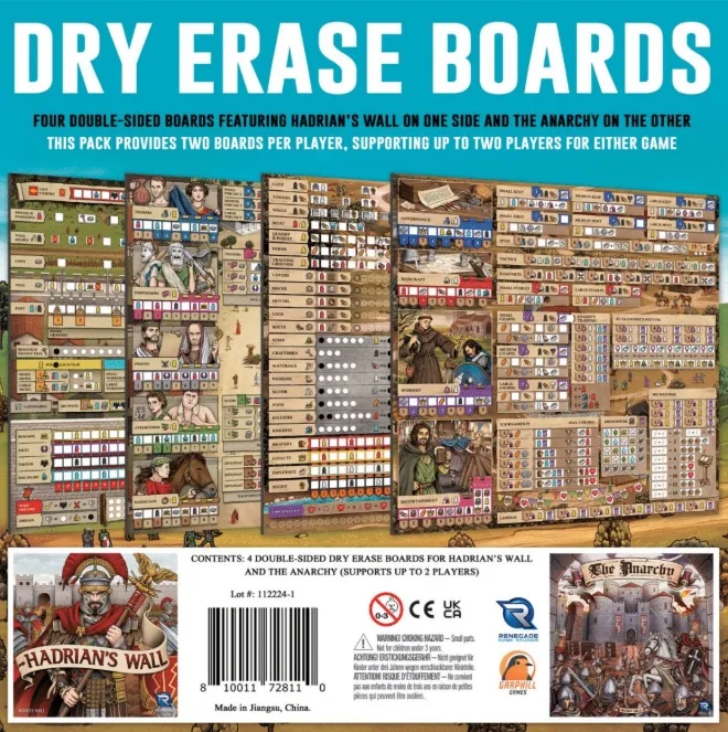 Hadrian's Wall and The Anarchy: Dry Erase Boards expansion from Renegade Game Studios – box