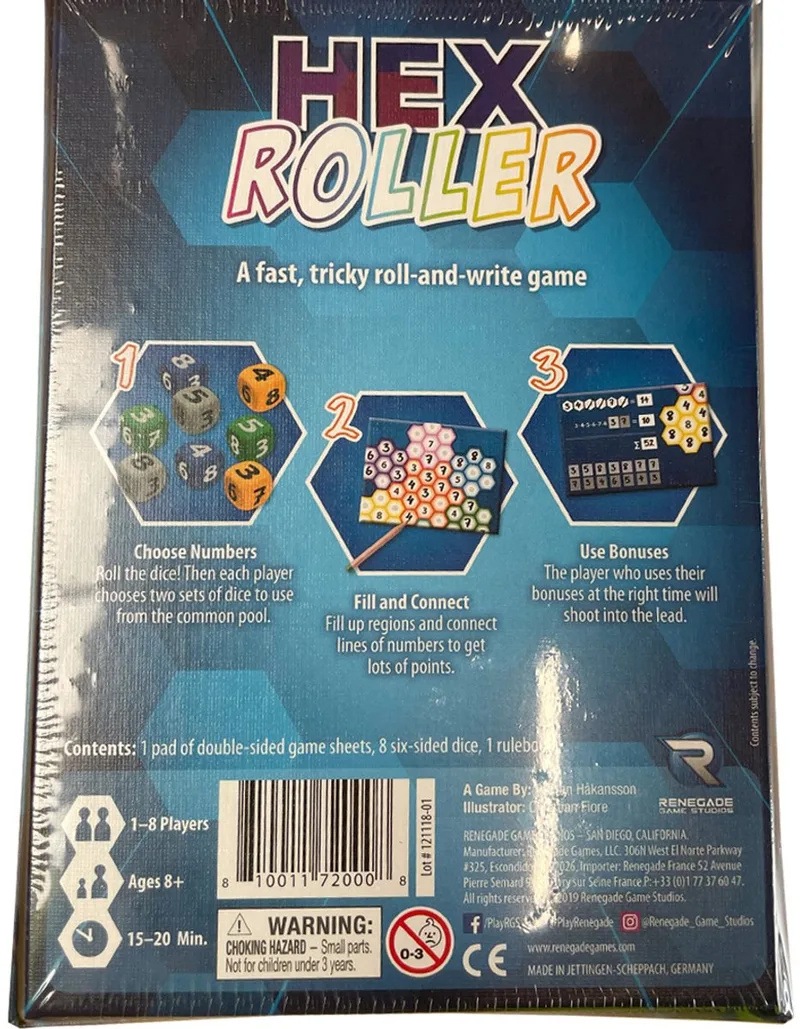 HexRoller - Dobbelspel - Engelstalig - Renegade Game Studios von Renegade Game Studios, Ausgabe Multicolor – Schachtel