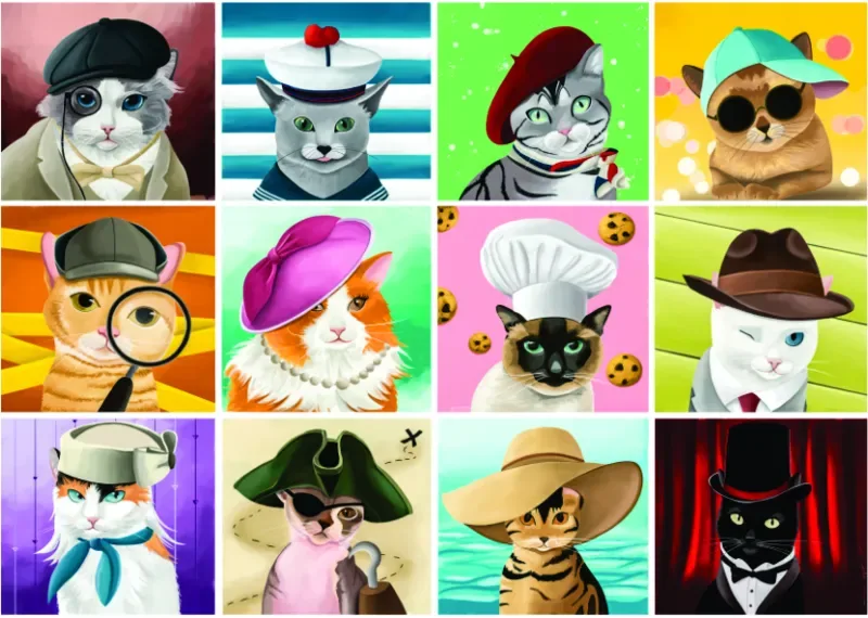 Puzzle Cats with Hats - 1000 pièces from Roovi – box