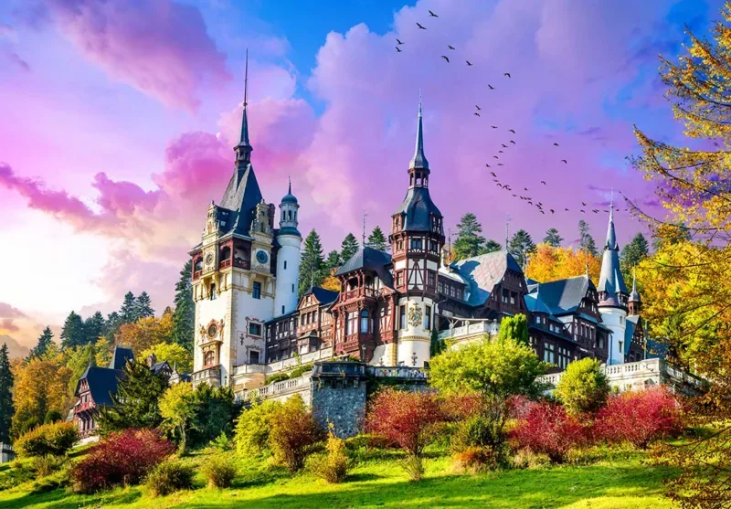 Puzzle Château de Peles - Résidence d'Été de la Famille Royale - 1000 pièces fra Roovi – æske 1 af 2