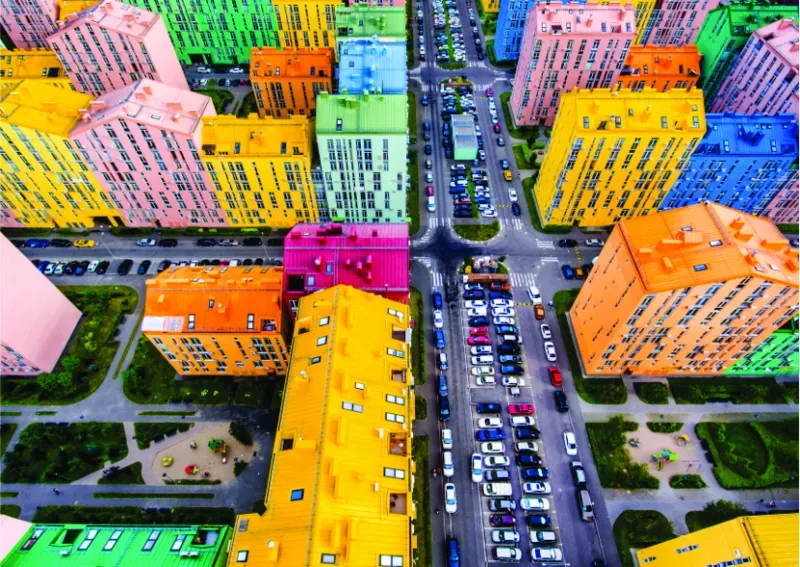 Puzzle Colourful Kiev - 1000 pièces de Roovi – boîte