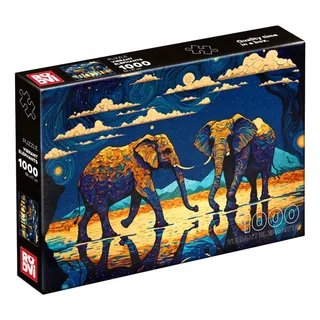 Puzzle Des Éléphants Pleins de Vie - 1000 pièces from Roovi – box 2 of 2