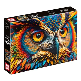 Puzzle Hibou Coloré - 1000 pièces de Roovi – boîte 2 sur 2