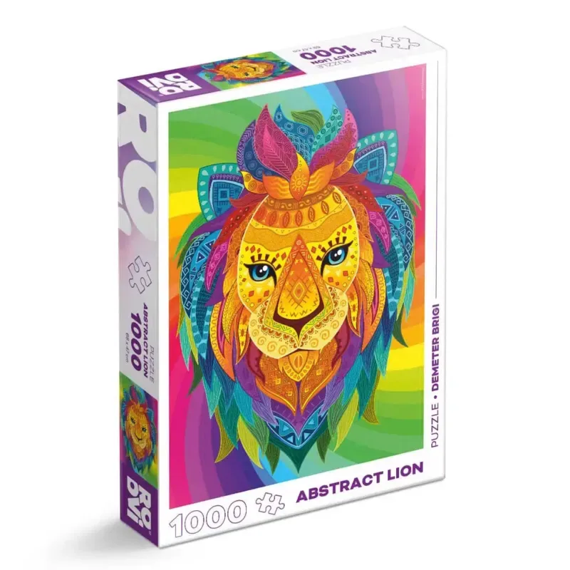 Puzzle Lion Abstrait - 1000 pièces from Roovi – box 2 of 2