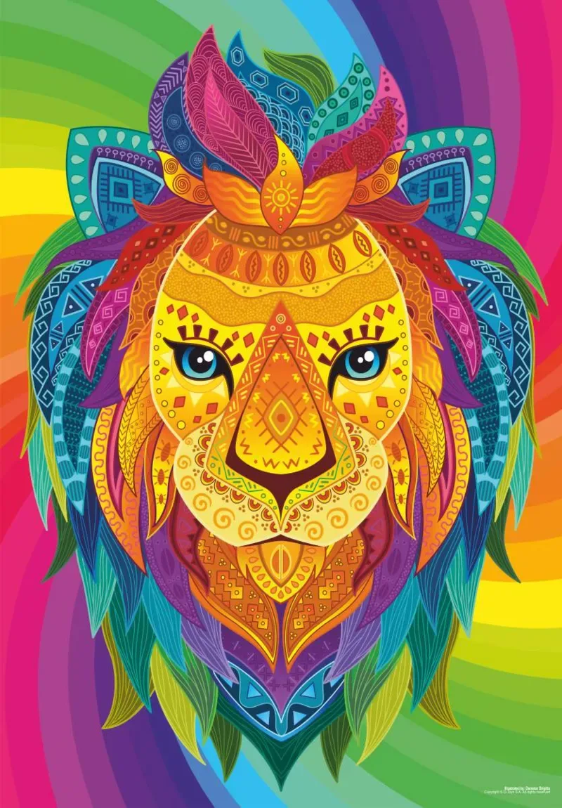 Puzzle Lion Abstrait - 1000 pièces from Roovi – box 1 of 2