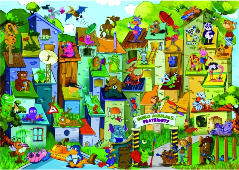 Puzzle Robo Animals - 1000 pièces de Roovi – boîte
