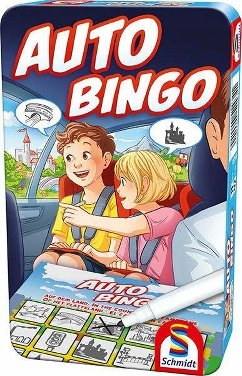 Auto Bingo - Reisspel - Zoekspel voor onderweg - Kinderspel - vanaf 5 jaar - 1-3 spelers fra Schmidt Spiele – æske