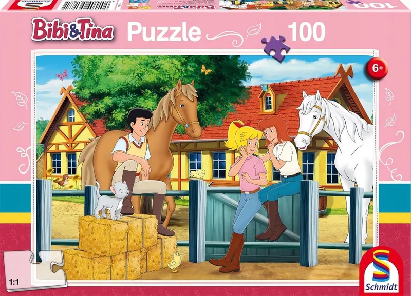 Bibi & Tina Paardenstal Puzzel voor Kinderen 6+ (100 Stukjes) de Schmidt Spiele, édition Multicolore – boîte
