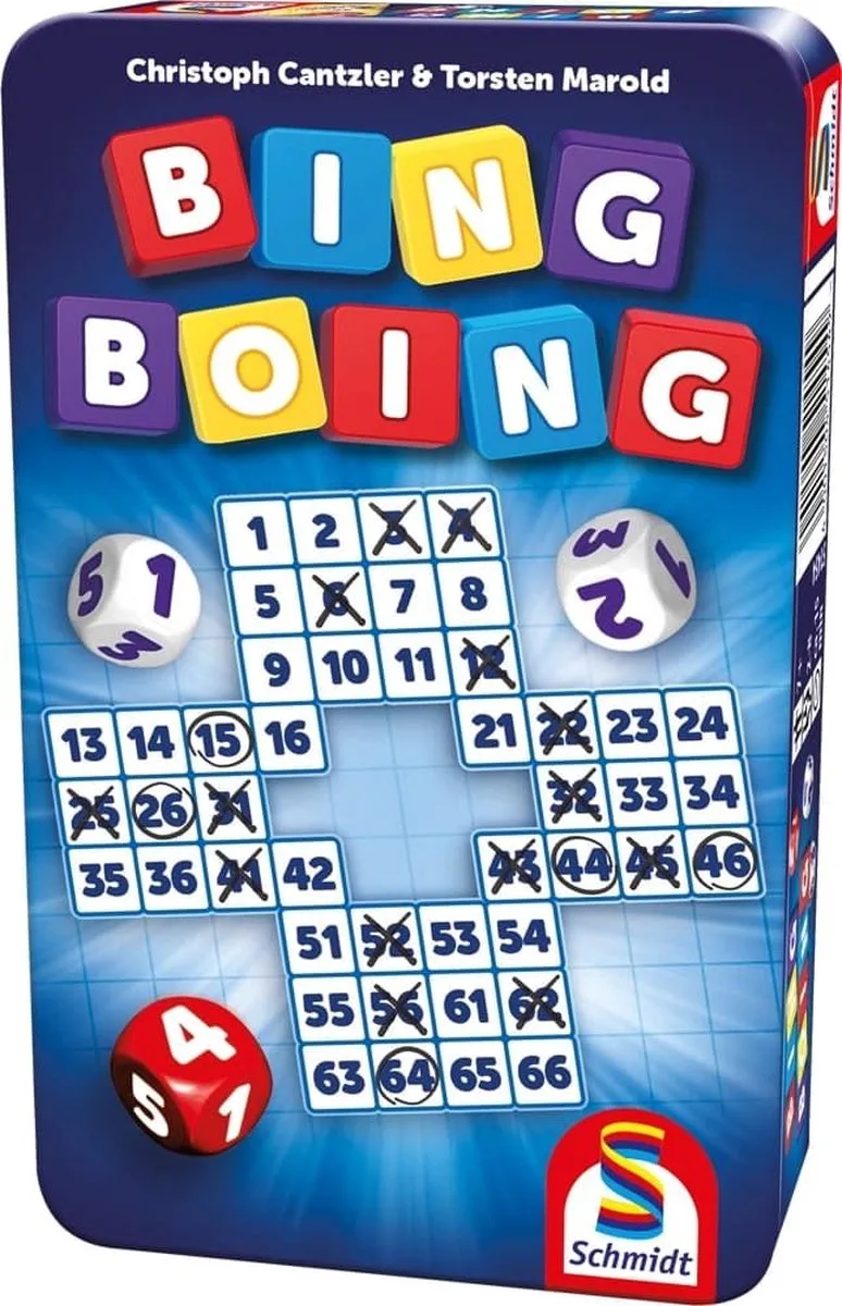 Bing Boing - Dobbelspel - Familiespel - vanaf 7 jaar - 2-8 spelers fra Schmidt Spiele – æske