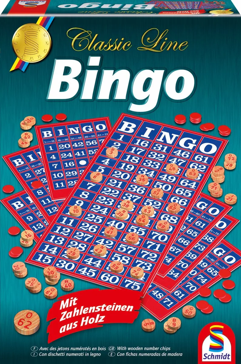 Bingo - Classic Line - Gezelschapsspel - Kansspel voor familie en groepen - vanaf 6 jaar - 2+ spelers fra Schmidt Spiele – æske
