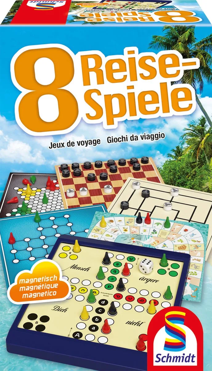 Bordspel - Reisspelletjes - 8 Spellen - Spellenverzameling - Geschikt voor Kinderen vanaf 6 jaar - 1-4 spelers from Schmidt Spiele – box