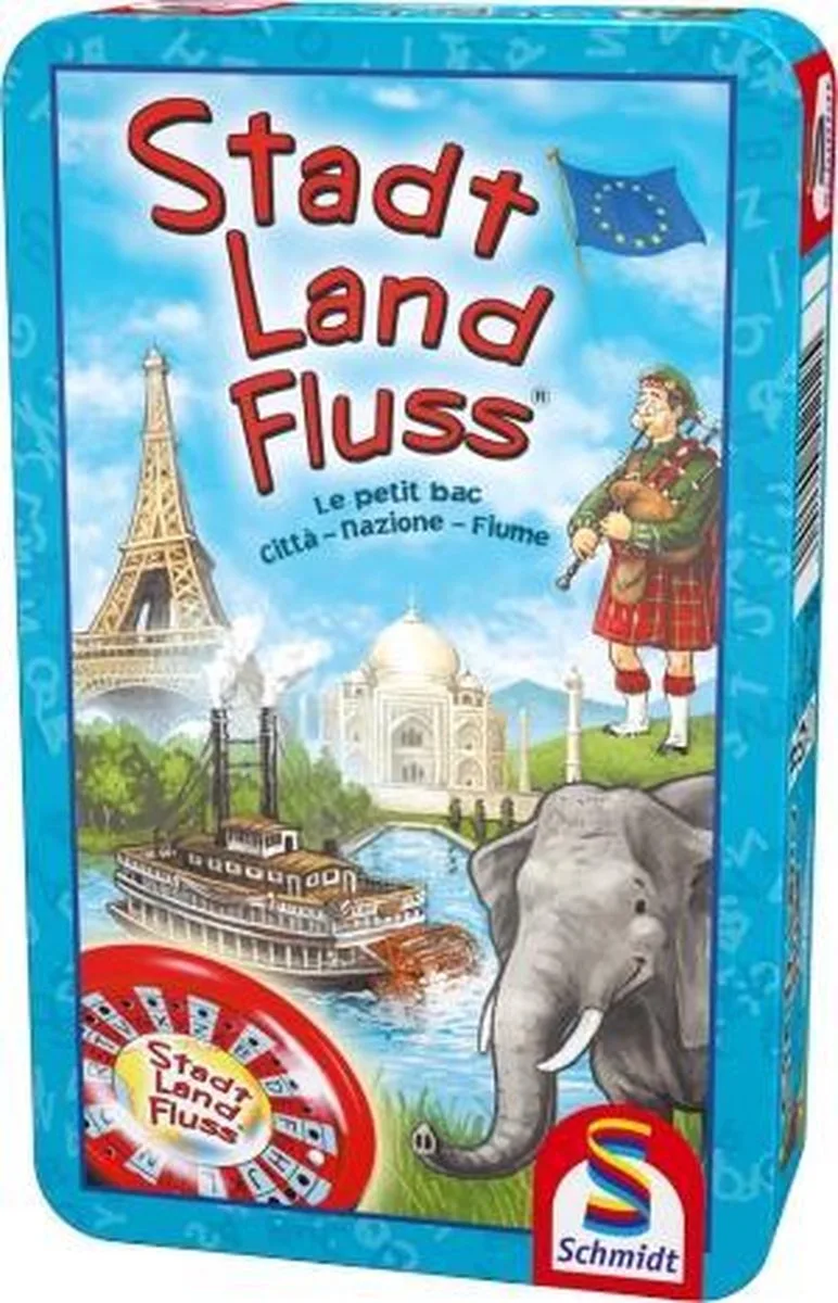 bordspel Stadt, Land, Fluss in metalen doos - familiespel. from Schmidt Spiele – box