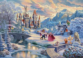 Disney Belle En Het Beest - Winter Enchantment -1000 Stukjes - Legpuzzel van Schmidt Spiele, editie Blauw – doos 1 van 2