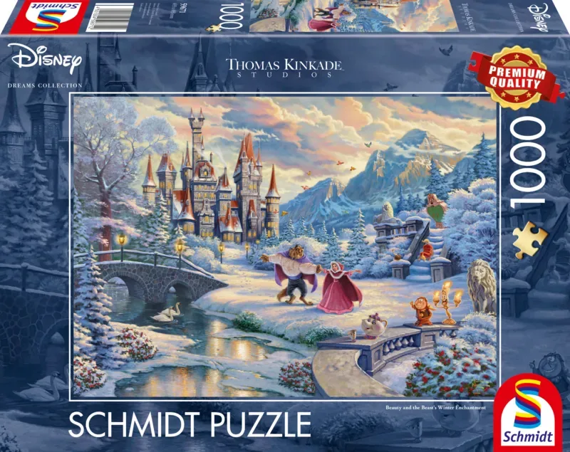 Disney Belle En Het Beest - Winter Enchantment -1000 Stukjes - Legpuzzel van Schmidt Spiele, editie Blauw – doos 2 van 2