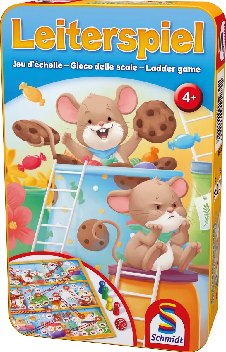 Ladder Game (Leiterspel) - Kinderspel - Klassiek bordspel met dobbelsteen - vanaf 4 jaar - 2-4 spelers van Schmidt Spiele – doos