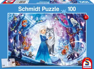 Legpuzzel - 100 stukjes - Kinderen - vanaf 6 jaar fra Schmidt Spiele, Prinses in het winterbos-udgave – æske 2 af 2