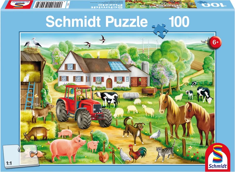 Legpuzzel - 100 stukjes - Kinderen - vanaf 6 jaar de Schmidt Spiele, édition Vrolijke boerderij – boîte