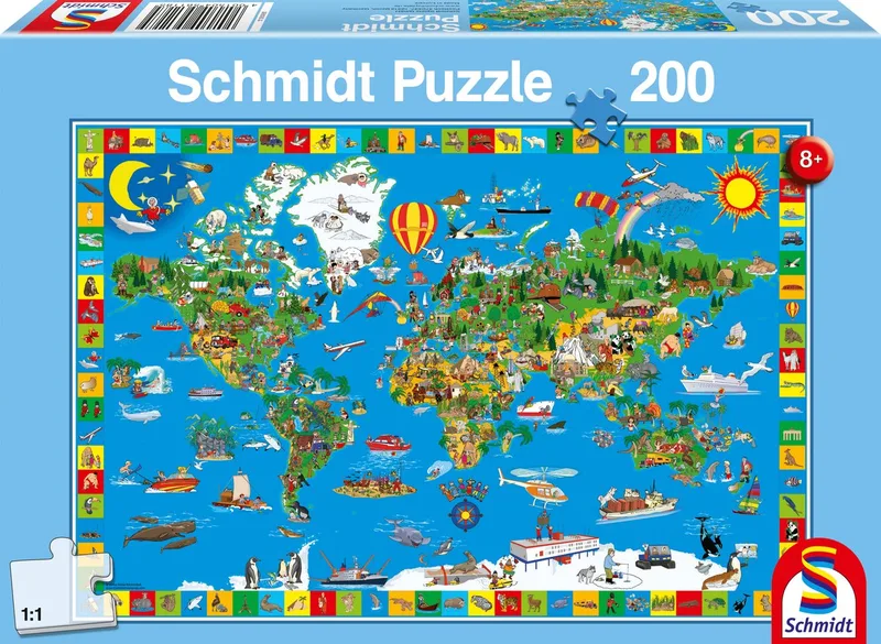 Legpuzzel - 200 stukjes - Kinderen - vanaf 8 jaar van Schmidt Spiele, editie Je kleurrijke aarde – doos