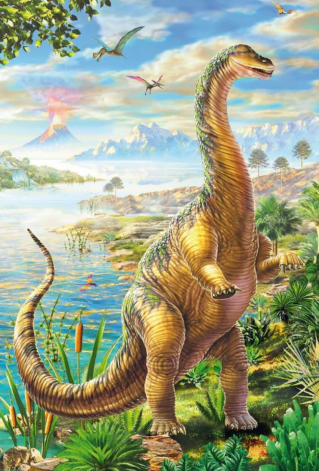 Legpuzzel - 3 x 48 stukjes - Kinderen - vanaf 4 jaar fra Schmidt Spiele, Avonturen met de dinosaurussen-udgave – æske 2 af 4