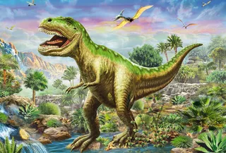 Legpuzzel - 3 x 48 stukjes - Kinderen - vanaf 4 jaar fra Schmidt Spiele, Avonturen met de dinosaurussen-udgave – æske 4 af 4