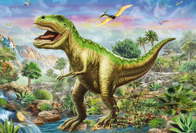 Legpuzzel - 3 x 48 stukjes - Kinderen - vanaf 4 jaar fra Schmidt Spiele, Avonturen met de dinosaurussen-udgave – æske 4 af 4