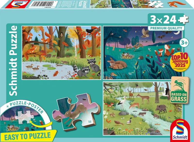 Legpuzzel - Bos - en weidedieren - 3 stukjes - Kinderen - vanaf 3 jaar van Schmidt Spiele, editie Bos – en weidedieren – doos