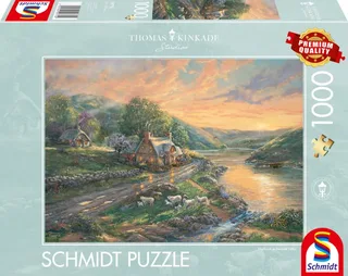 Legpuzzel - Dageraad in Emerald Valley - Thomas Kinkade Studios - 1000 stukjes - Volwassenen - vanaf 12 jaar van Schmidt Spiele, editie Meerkleurig – doos 2 van 2