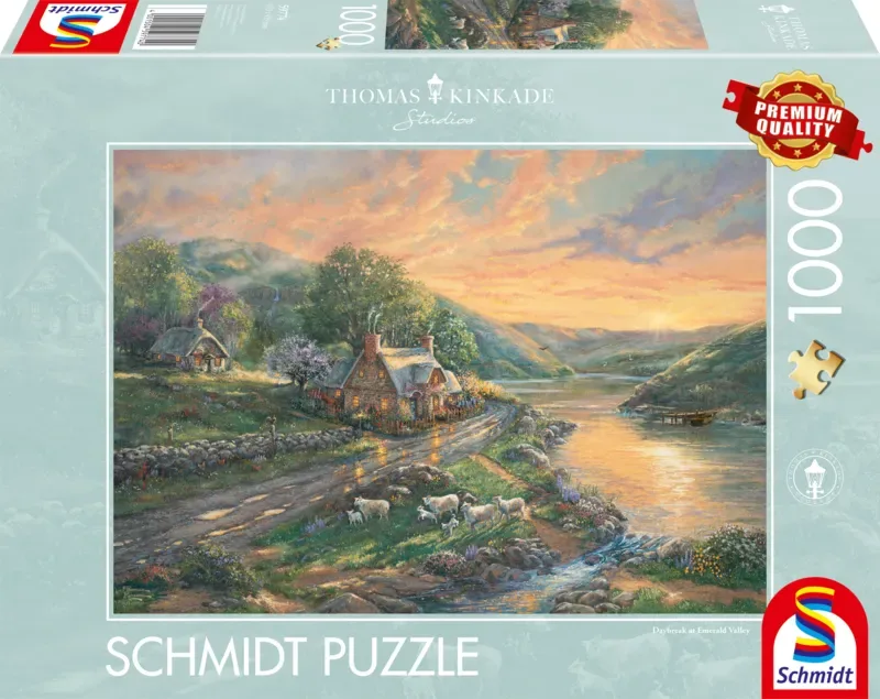 Legpuzzel - Dageraad in Emerald Valley - Thomas Kinkade Studios - 1000 stukjes - Volwassenen - vanaf 12 jaar van Schmidt Spiele, editie Meerkleurig – doos 2 van 2