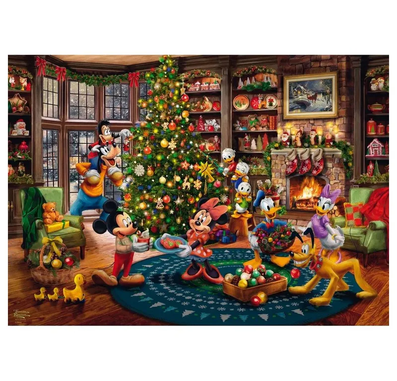 Legpuzzel - Disney, Mickey & Minnie versieren de boom - Thomas Kinkade Studios - 1000 stukjes - Volwassenen - vanaf 12 jaar from Schmidt Spiele, Mickey & Minnie edition – box 2 of 4