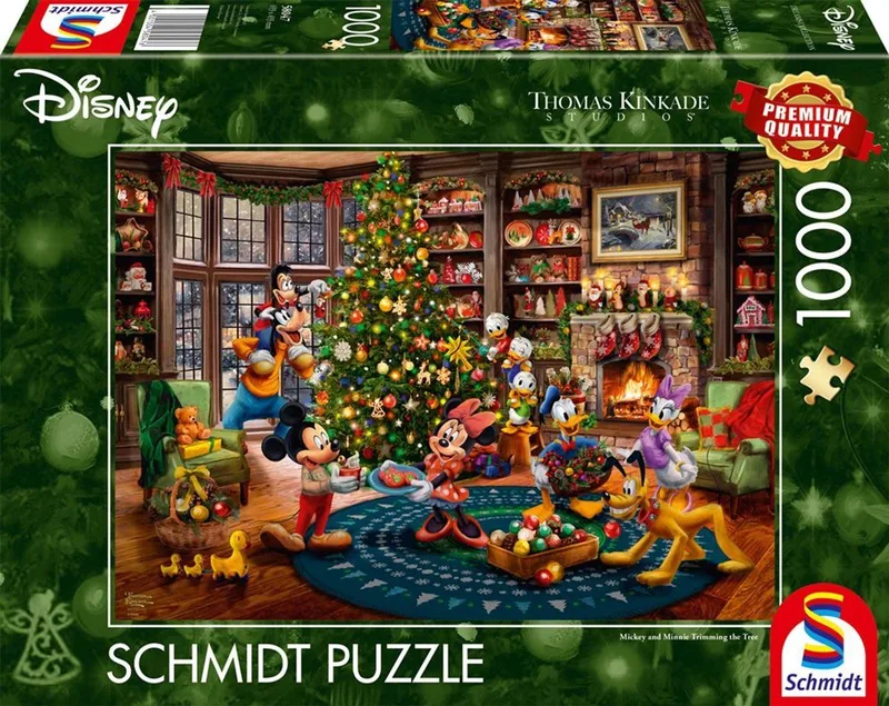 Legpuzzel - Disney, Mickey & Minnie versieren de boom - Thomas Kinkade Studios - 1000 stukjes - Volwassenen - vanaf 12 jaar from Schmidt Spiele, Mickey & Minnie edition – box 1 of 4