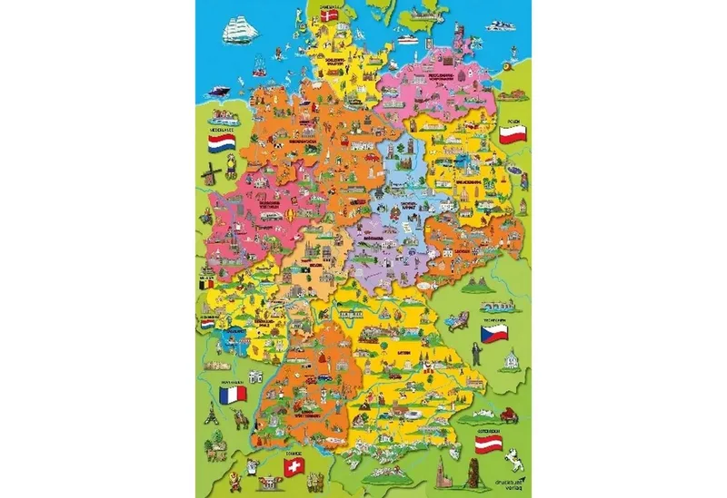 Legpuzzel Duitsland Junior Karton 200 Stukjes von Schmidt Spiele, Ausgabe Mehrfarbig – Schachtel 2 von 2
