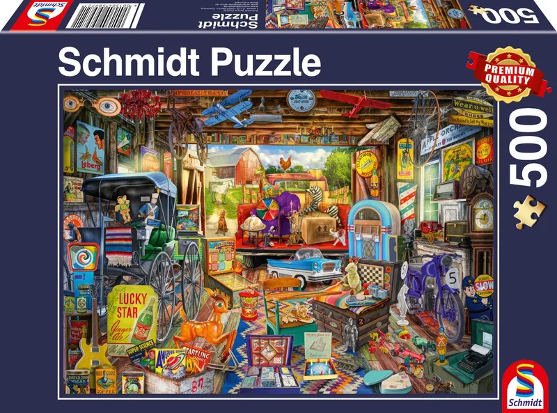 Legpuzzel - Garageverkoop - 500 stukjes - Kinderen - vanaf 10 jaar from Schmidt Spiele, Multicolour edition – box