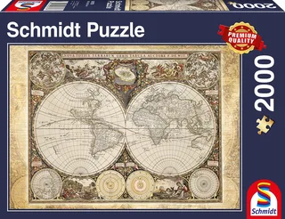 Legpuzzel - Historische wereldkaart - 2000 stukjes - Volwassenen - vanaf 14 jaar von Schmidt Spiele, Ausgabe Mehrfarbig – Schachtel 1 von 2
