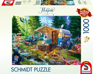 Legpuzzel - Jeff Haynie - 1000 stukjes - Volwassenen - vanaf 12 jaar från Schmidt Spiele, utgåva Met de caravan in de bergen – kartong 2 av 2