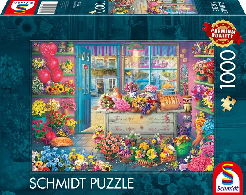 Legpuzzel - Kleurrijke bloemenwinkel - 1000 stukjes - Volwassenen - vanaf 12 jaar van Schmidt Spiele, editie Meerkleurig – doos 1 van 2