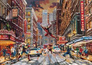 Legpuzzel - Marvel - Deadpool, Snow Day - Thomas Kinkade Studios - 1000 stukjes - Volwassenen - vanaf 12 jaar från Schmidt Spiele, utgåva Deadpool, Snow Day – kartong 1 av 2
