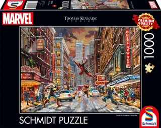 Legpuzzel - Marvel - Deadpool, Snow Day - Thomas Kinkade Studios - 1000 stukjes - Volwassenen - vanaf 12 jaar från Schmidt Spiele, utgåva Deadpool, Snow Day – kartong 2 av 2