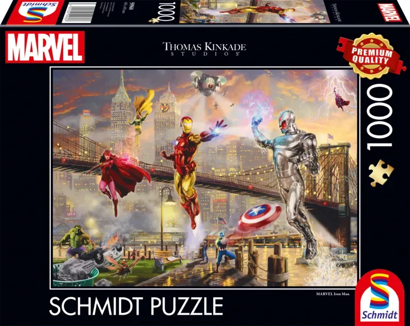 Legpuzzel - Marvel - Thomas Kinkade Studios - 1000 stukjes - Volwassenen - vanaf 12 jaar fra Schmidt Spiele, Iron Man-udgave – æske 2 af 2