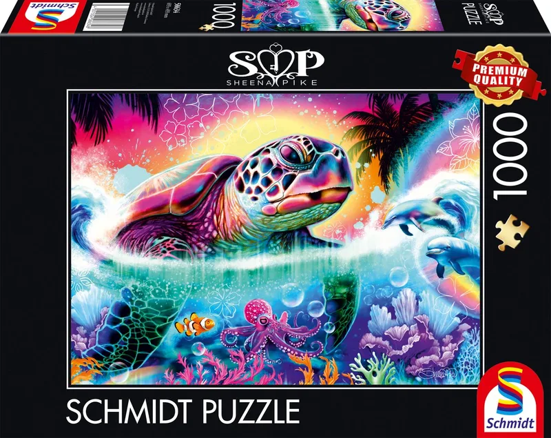 Legpuzzel - Neon schildpad - Sheena Pike - 1000 stukjes - Volwassenen - vanaf 12 jaar de Schmidt Spiele, édition Neon Schilpad – boîte