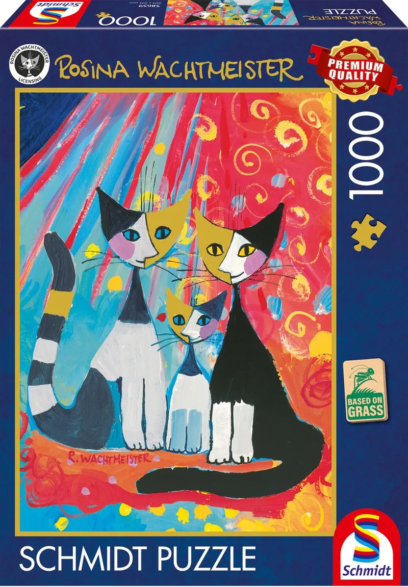 Legpuzzel - Rosina Wachtmeister - 1000 stukjes - Volwassenen - vanaf 12 jaar from Schmidt Spiele, Gelukkige kattenfamilie edition – box