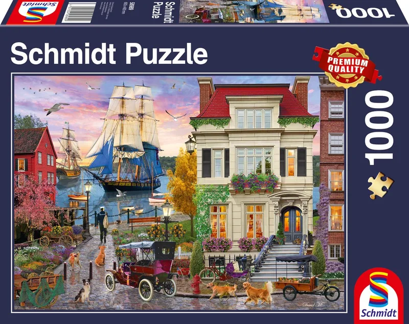 Puzzle Bateau dans le Port - 1000 pièces de Schmidt Spiele, édition Multicolore – boîte